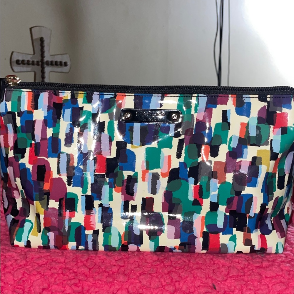 Kate Spade Colorful Pattern Makeup Pouch 9W x 5”H